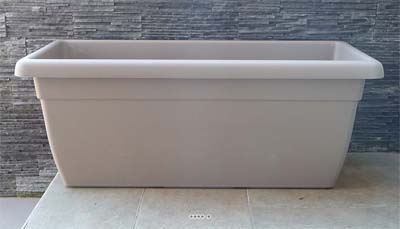 Jardinière DURRO L 100 cm en plastique injecte extérieur Taupe