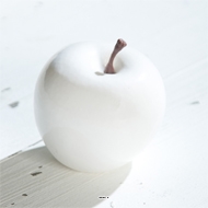 Pomme artificielle Blanche brillante D6 5cm Superbe en décoration