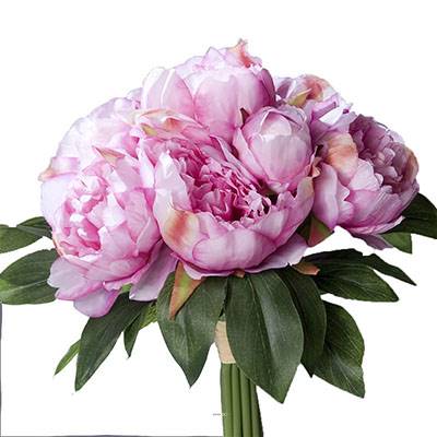 Bouquet de Pivoines artificielles Lavande 7 têtes Diametre 35 cm