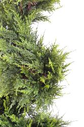 Cypres Juniperus artificiel en pot sur tronc en spirale fine H 160 cm