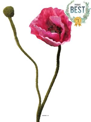 Pavot factice H60cm 1 fleur & 1 bouton jolie fleur Rose fushia - BEST