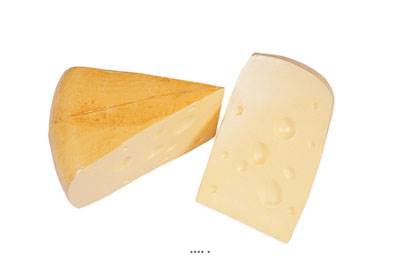 Emmental artificiel gros morceau X 2 Plastique soufflé L 170x105 mm