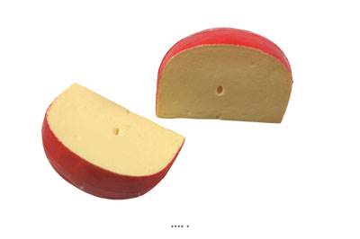 Edam morceau de fromage en lot de 2 en Plastique soufflé L 110x75 mm