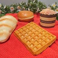 Buns pain hamburger artificiel en lot de 3 Plastique soufflé L 85 mm