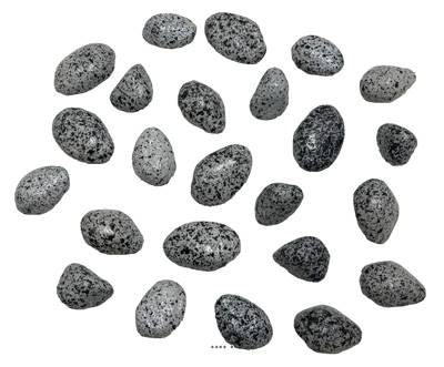 Petit galets artificiels assortis X 24 en Plastique soufflé D 30-50 mm