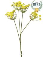 Fleur d’Aneth artificielle en tige, 4 ramures, H 68 cm Jaune - BEST