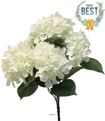 Bouquet d’Hortensia artificiel en branche, H 45 cm Crème - BEST