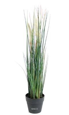 Graminée herbe de roseau artificielle avec 3 chatons en pot H 50 cm