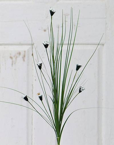 Herbe artificielle en piquet H85 cm crème-vert