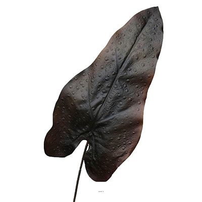 Feuille de caladium artificiel en tige H 80 cm Noir