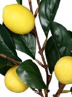 Mini Citronnier artificiel en pot H 30 cm avec 3 fruits pot déco