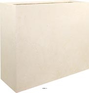 Bac en Polystone Splitt Ext. Claustra L 100x 35 x H 80 cm Creme