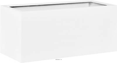 Bac fibres de verre et plastique renforcé Long 100 x 30 cm H 30 cm Ext. jardinière blanc mat