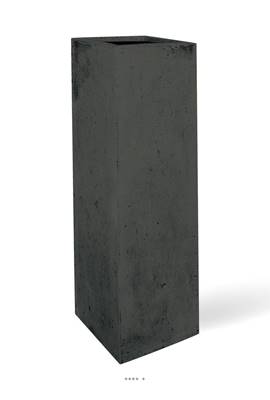 Bac polystone 35 cm x 35 cm H 100 cm Ext. carré haut noir