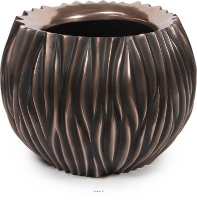 Bac plastique & particules métal Ø45cm H35cm Ext chaudron bronze vague