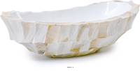 Bac fibres de verre et coquillages Long 46 x 20 cm H 13 cm Ext. plat crème