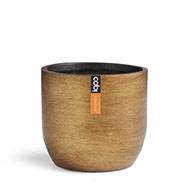Joli pot rétro forme eggpot doré en matières synthétiques H 15 x D 17 cm Doré