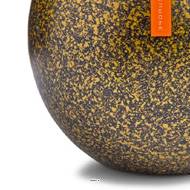 Superbe pot Terrazzo forme boule plastique H 18 x D 22 cm Doré