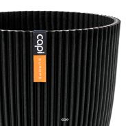 Pot boule Groove en matières recyclées H 12cm Noir