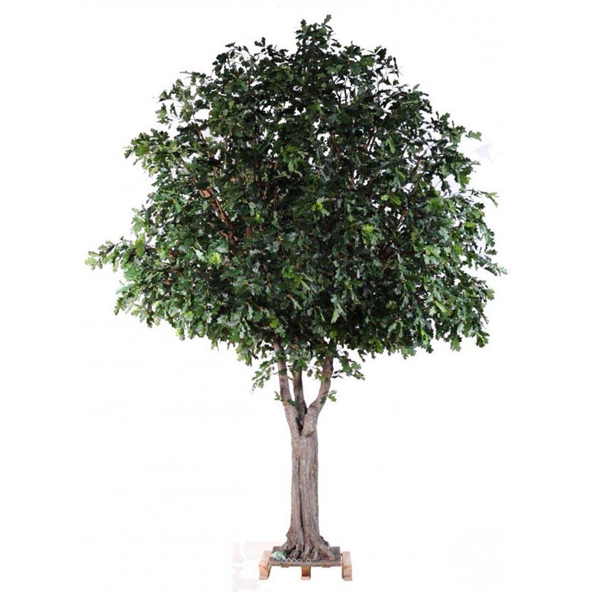 chene arbre artificiel h 350 cm l 280 cm tronc bois et fibre sur platine c2x