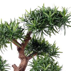 Bonsaï Podocarpus Artificiel H 70 cm D 60 cm en pot