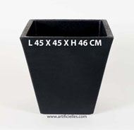 Bac LEA Noir L 45 X H 46 CM Cubique évasé intérieur / extérieur