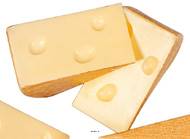 Emmental artificiel petit morceau X 4 en Plastique soufflé L 90x60 mm