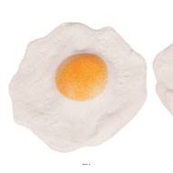 Œuf frit simple artificiel en lot de 2 en Plastique soufflé D 100 mm