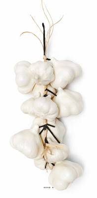 Grappe de 12 tetes d ail artificiels en Plastique soufflé L 32 cm