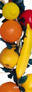 Grappe de 10 Fruits Artificiels Taille Réelle - Décoration Suspendue 60 cm D 18 cm
