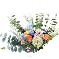 Superbe bouquet de fleurs artificielles "COULEURS" création fleuriste H 75 cm D 40 cm