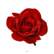 Tête de rose Artificielle sur pince D 12 H  8,5 cm  Rouge