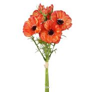 Bouquet de 6 coquelicots artificiels orange H 29 cm