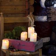 Bougie cylindrique Cire Ivoire Rustic – D 7,5 cm x H 10 cm – finition Rustic