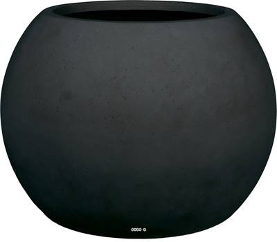 Bacs ronds en polystone noir – Design extérieur haut de gamme H 43 cm Noir