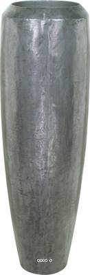 Bac plastique et particules de métal Ø 31 cm H 100 cm Ext. colonne aluminium brut