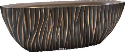 Bac plastique & particules métal 70x25cm H25cm Ext plat bronze vague