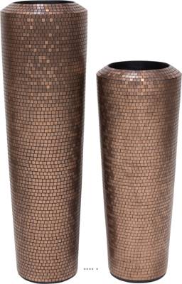 Bac mosaïque fibres de verre Ø 40 cm H 105 cm Int. colonne bronze