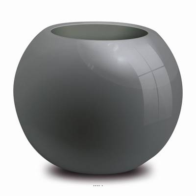 Bac fibres de verre robuste et revêtement gelcoat qualité marine Ø 40 cm H 32 cm Ext. boule gris glossy