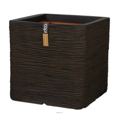 Bac Rib en plastique de qualité supérieure Int/Ext. cube 40x40x40 cm marron foncé