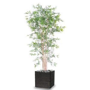 Bambou artificiel en pot special UV pour extérieur H 240cm Vert
