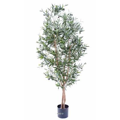 Olivier artificiel en pot 3 troncs H 150 cm Vert