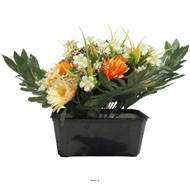Jardinière fleurs artificielles pour les tombes gerbera et Mini fleurs Crème