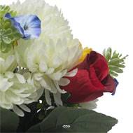 Vasque de Dahlia, Chrysantheme, mini fleurs Crème artificiels pour la toussaint