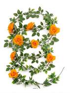 Guirlande de 8 Roses artificielles Jaune plastique L 180 cm