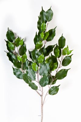 Branche de feuillage ficus artificiel H75 cm 55 feuilles FEU RETARDANT