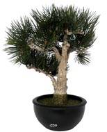 Bonsai Pin artificiel H 33 cm 43 touffes d'aiguilles en pot Noir