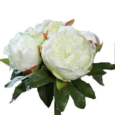 Bouquet de superbes Pivoines crème artificielles Hauteur 20 cm Top