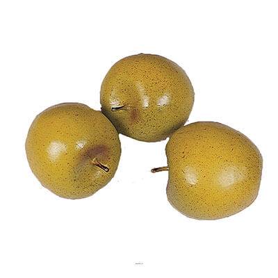Pomme artificielle moyenne Verte X 3 en Plastique soufflé H 65x75 mm