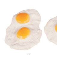 Œufs frits double artificiel X 2 en Plastique soufflé L 150x110 mm
